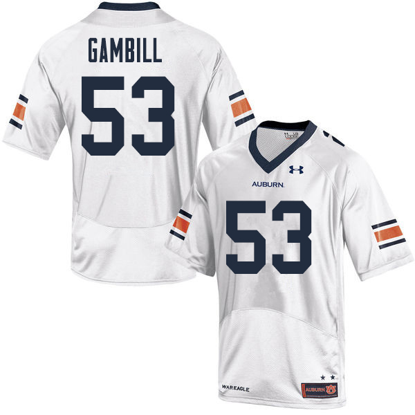 Men Auburn Tigers #53 Phelps Gambill College Football Jerseys Sale-White